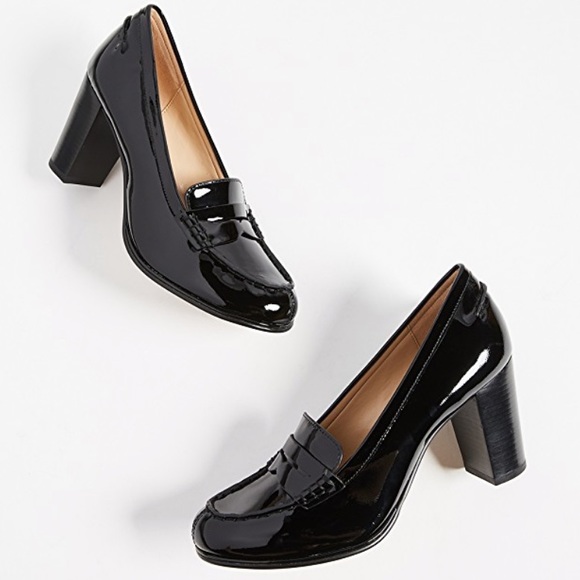 Michael Kors Shoes - MICHAEL KORS Block Heel Leather Penny Loafers 6.5